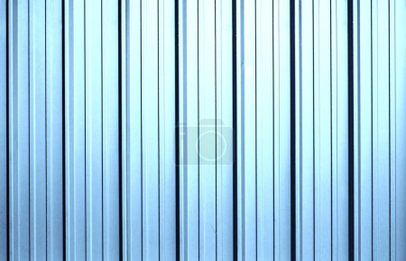 Foto de Hoja de metal azul corrugado textura fondo - Imagen libre de derechos
