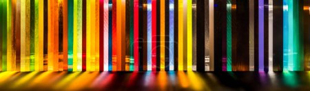 Photo for Light through Stack of different colours Cast Acrylic Sheet - Royalty Free Image
