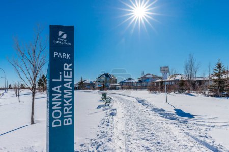 Téléchargez les photos : Donna L. Birkmaier Park est situé dans le quartier Briarwood de Saskatoon.. - en image libre de droit