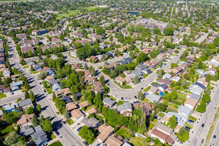 Foto de Vista aérea del barrio de Lakeview de Saskatoon. junio 11, 2020 - Imagen libre de derechos