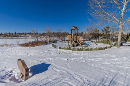 Téléchargez les photos : Parc Gabriel Dumont à Saskatoon, Canada en hiver - en image libre de droit