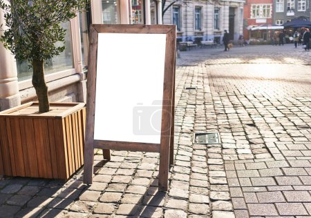 Photo for SIngle empty blank banner at street - Royalty Free Image