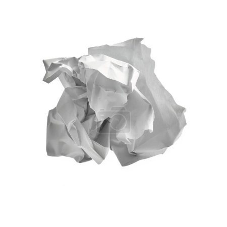 Téléchargez les photos : Une boule de papier froissée blanche sur fond isolé - en image libre de droit