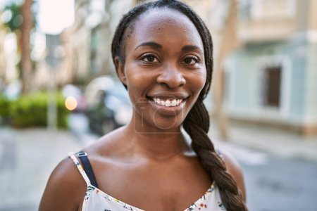 Photo for African american woman smiling confident standing at street - Royalty Free Image