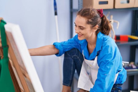 Photo for Young woman artist smiling confident drawing at art studio - Royalty Free Image