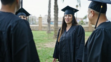 Photo for Group of people students graduated speaking at university campus - Royalty Free Image
