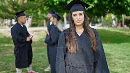 Photo for Group of people students graduated standing with relaxed expression at university campus - Royalty Free Image