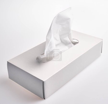 Photo for One box of napkin over isolated white background - Royalty Free Image