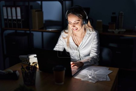Photo for Young woman business worker using laptop working at office - Royalty Free Image
