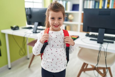 Photo for Adorable hispanic girl student smiling confident standing at classroom - Royalty Free Image