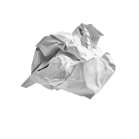 Photo for One white crumpled paper ball over isolated background - Royalty Free Image