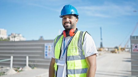Photo for African american man builder smiling confident standing at street - Royalty Free Image