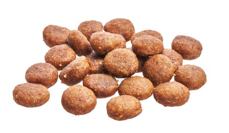 Photo for Delicious group of dog food balls over isolated white background - Royalty Free Image