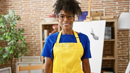 Photo for African american woman artist smiling confident standing at art studio - Royalty Free Image