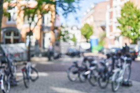 Photo for Blurred background of bike parking - Royalty Free Image