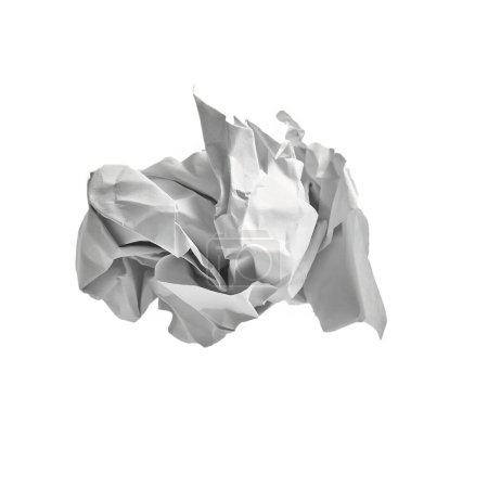 Photo for One white crumpled paper ball over isolated background - Royalty Free Image