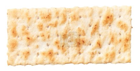 Téléchargez les photos : Gros plan d'une matsa isolée, pain traditionnel juif sans levain pour la Pâque. - en image libre de droit