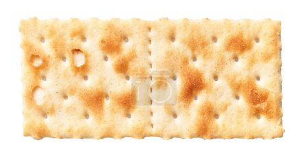 Foto de Primer plano de una sola galleta rectangular de color marrón dorado aislada sobre un fondo blanco. - Imagen libre de derechos