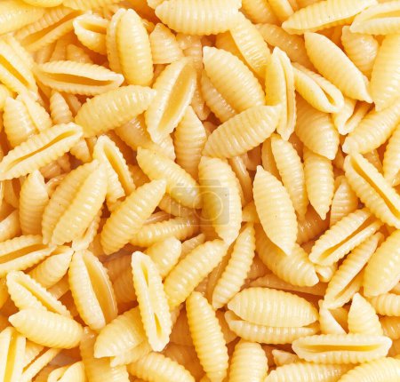 Close-up texture of uncooked italian gnocchi pasta for culinary backgrounds