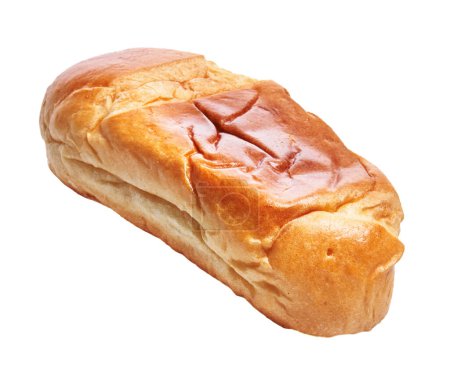 Téléchargez les photos : Gros plan de pain de boulangerie frais et isolé sur fond blanc, idéal pour les thèmes de l'alimentation et de la nutrition. - en image libre de droit