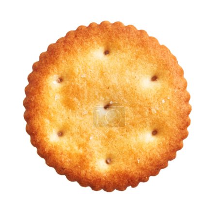 Téléchargez les photos : Délicieux biscuit salé unique sur fond blanc isolé - en image libre de droit