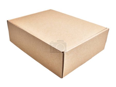 Foto de Material de la caja de cartón marrón sobre fondo blanco aislado - Imagen libre de derechos