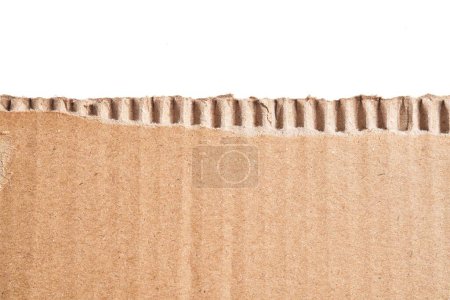 Photo for One ripped piece of cardboard material over isolated white background - Royalty Free Image
