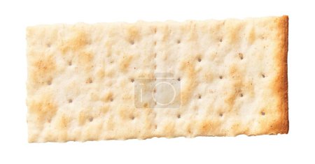 Detailed close-up image of a single rectangular cracker isolated on a white background perfect for food-related content.