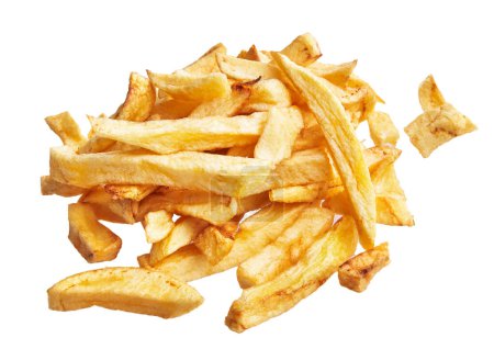 Photo for A close-up of golden french fries isolated on a white background, depicting crispy, fried, and snack. - Royalty Free Image