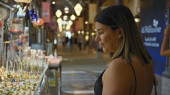A young brunette woman shops at a traditional souk in dubai, showcasing culture, tourism, and lifestyle. puzzle #710165826