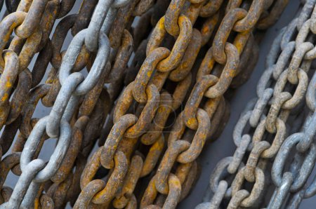 Photo for Used metal chains forming a texture, close up photo - Royalty Free Image
