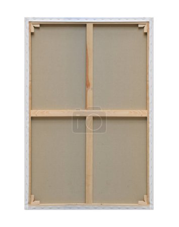 Photo for Back of painter's canvas with exposed wood structure-vertical - Royalty Free Image