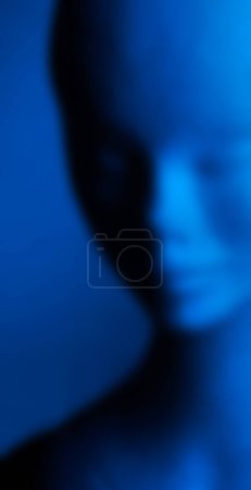 Photo for Face of a woman or a dummy, out of focus, like a ghost - Royalty Free Image