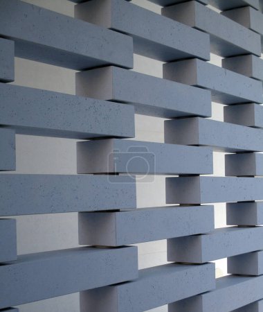 Photo for Prospettive texture of gray brick structure partition wall forming a texture - Royalty Free Image