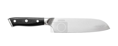 Téléchargez les photos : Un couteau de cuisine professionnel isolé sur fond blanc avec chemin de coupe - en image libre de droit