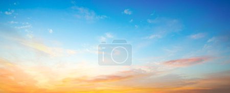 Photo for Background of colorful sky concept: Dramatic sunset with twilight color sky and clouds - Royalty Free Image