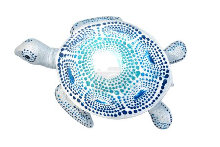 Téléchargez les photos : Une figurine de tortue de mer isolée sur blanc avec un chemin de coupe - en image libre de droit