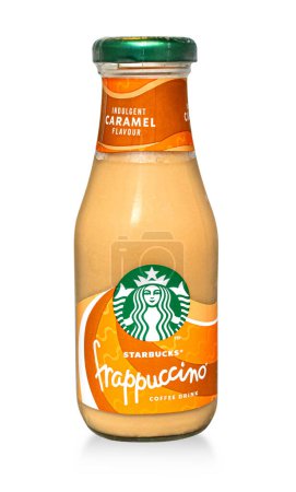 Photo for Larnaca, Cyprus - November, 26, 2023: Bottle of Starbucks Frappuccino Coffee drink. Frappuccino Coffee isolated on white - Royalty Free Image