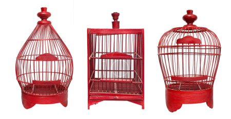 vintage bird cage isolated on a white background