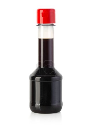 plastic bottle soy sauce isolated on white with clipping path