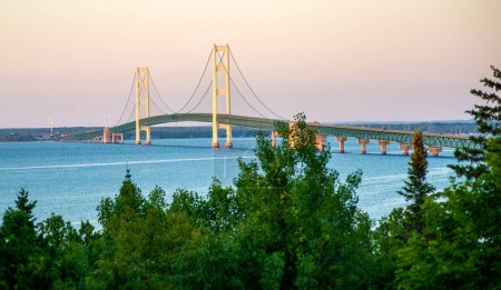 Photo for Mac Bridge view from St.Ignace state park at sunrise - Royalty Free Image