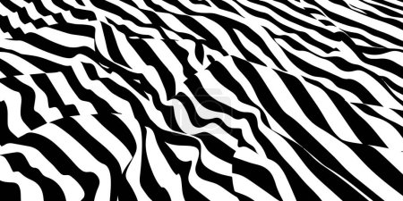Abstract background parallel lines on noise surface in perspective.  Vector illustration. Illusion lines concept.