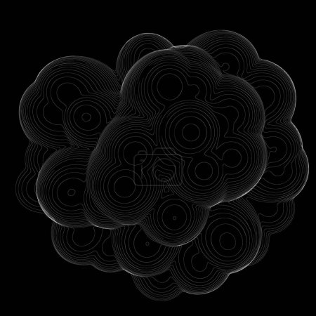 Abstract noisy distorted spheres. Vector lines circles connecting.