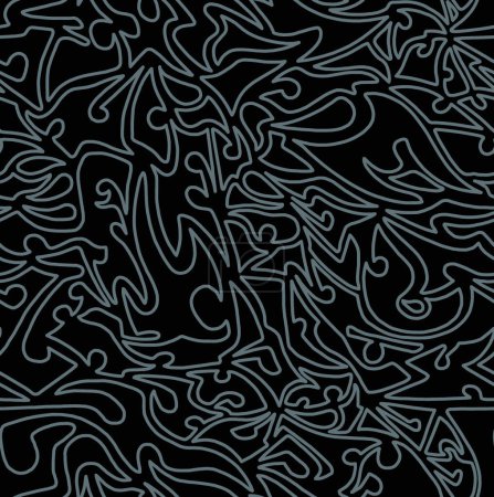 Photo for Abstract doodle drawing with brown on black background.Seamless pattern. - Royalty Free Image