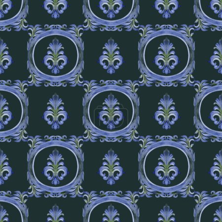 Photo for Abstract grunge retro antique frame fabric seamless pattern Vintage wallpaper background - Royalty Free Image