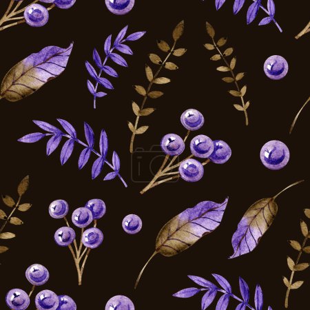 Téléchargez les photos : Aquarelle violet floral motif sans couture design. Moderne, ferme, éclectique. Style vintage motif de fleur aquarelle - en image libre de droit