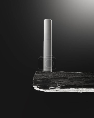 Foto de Embalaje cosmético rímel en piedra texturizada negro - Imagen libre de derechos
