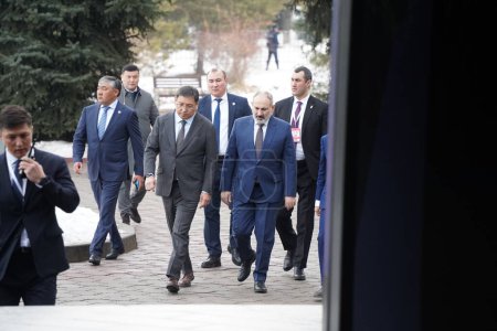 Téléchargez les photos : Almaty, Kazakhstan - 02.03.2023 : Meeting of the heads of Government of the EAEU countries. Prime Minister of Armenia Nikol Pashinyan. - en image libre de droit