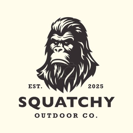 Téléchargez les illustrations : Squatchy bigfoot icône logo - en licence libre de droit