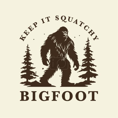 Téléchargez les illustrations : Gardez-le squatchy bigfoot logo concept de conception - en licence libre de droit